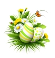 easter card with eggs and flowers vector image vector image