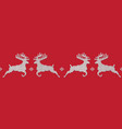 red knitted christmas seamless pattern with deers vector image