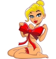 sexy bow girl vector image vector image