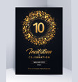 10 years anniversary invitation card template vector image vector image