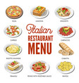 Italian cuisine set Collection of food dishes Vector Image