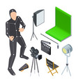 movie production equipment isometric vector image