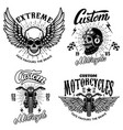 set of racer emblem templates with motorcycle vector image vector image