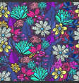 magic purple floral pattern with mess flowers vector image