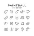set line icons of paintball vector image