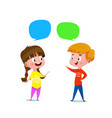 boy and a girl talking to each other vector image