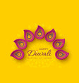 diwali festival holiday design with paper cut vector image vector image