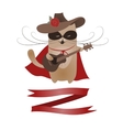 funny cat zorro valentine vector image vector image