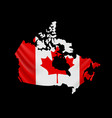 hanging canada flag in form map vector image