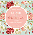 autumn vintage hortensia flowers floral card vector image
