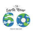 card for earth hour - global annual international vector image