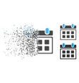 dissolved dot halftone calendar icon vector image
