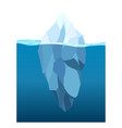 iceberg floating in water arctic glacier vector image vector image