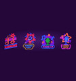 neon signs for karaoke club and stand up comedy vector image vector image