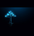 tree with futuristic digital low poly model vector image vector image