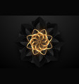 abstract black and gold geometric flower vector image