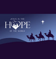 jesus is the hope of world nativity scene vector image vector image