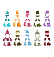 cartoon winter accessories colorful girl warm vector image vector image