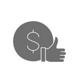 coin with a thumb up positive feedback customer vector image