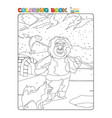 fisherman coloring page for children vector image