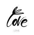 love flower lettering template vector image vector image