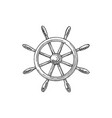 boat control rudder isolated steering wheel sketch vector image