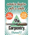 color vintage carpenter poster vector image