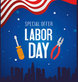 happy labor day holiday banner with pliers vector image