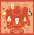 lemonade color isometric concept icons vector image vector image