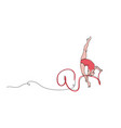 rhythmic gymnastics woman with ribbon one vector image vector image