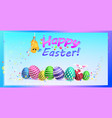 cute chick with mask and rabbit with eggs happy vector image