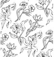 vintage floral seamless pattern with hand drawn vector image