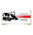 black silhouette of car tow truck business card vector image vector image