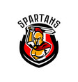 emblem logo badge spartan with a sword ancient vector image
