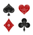suit playing card symbol on white background vector image vector image