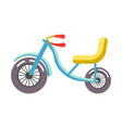 blue children bicycle with yellow seat isolated vector image vector image