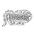 classic lettering adventure words with luxury vector image