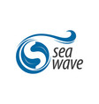 sea wave blue initial letter s logo concept vector image vector image