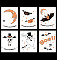 set halloween greeting cards vector image