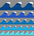 set of horizontal seamless paper wavy borders vector image vector image