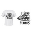 tennis sport school t-shirt print mockup vector image vector image