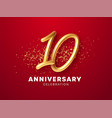 anniversary celebration design with golden numbers vector image vector image