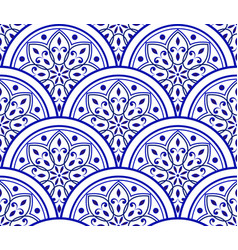 Blue and white batik pattern Royalty Free Vector Image