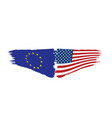 european union and american flags vector image vector image