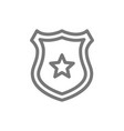 simple police office badge line icon symbol vector image