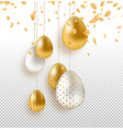 transparent easter egg and flower background vector image vector image