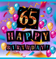 number 65 gold celebration vector image