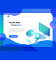 technology business online app landing page vector image