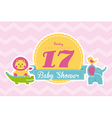baby shower design over pink background vector image vector image