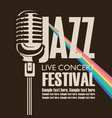 poster for a jazz music festival with microphone vector image